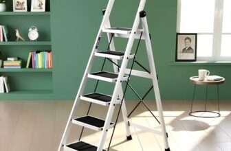 Plantex Ladder for Home 6 Steps/Foldable Ladder with Anti-Skid Wide Steps (30L x 20W cm)/Strong D-Shape Pipe with X-Support for More Stability/5 Year Warranty(Apex-White)