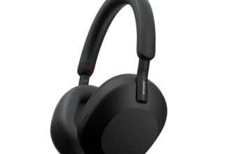 Sony WH-1000XM5 Best Active Noise Cancelling Wireless Bluetooth Over Ear Headphones with Mic for Clear Calling,Battery Life 30 Hours -Black