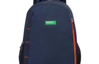 United Colors of Benetton Fabio 30L Backpack – Navy | Water-Resistant | 3-Compartment Design | Classic & Elegant for College & Travel with 1-Year Warranty