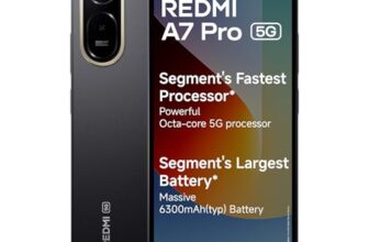 REDMI A7 Pro 5G (Black, 4GB RAM, 64GB Storage) | Segment’s Fastest Processor | Segment’s Largest Battery | Segment’s Largest & Smoothest 6.9in 120Hz Display