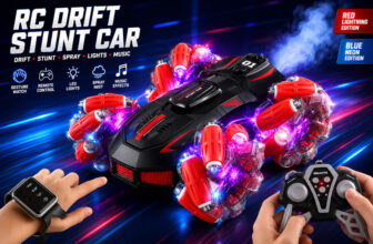 joymax RC Drift Stunt Car 4×4 with 2.4GHz | Gesture Sensor Watch | LED Lights & Music(Spray Drift Stunt Car 4×4)