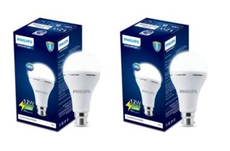 PHILIPS 12W Emergency Bulb | Rechargeable Emergency Bulb for Power Cuts | Backup : Upto 4hrs, Cool Day Light,Pack of 2| b22d | LED
