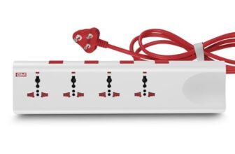 GM 3061 E-Book Power Strip | 4 Universal Sockets + Individual Switches | 2m Heavy-Duty Cord | Thermal Trip Overload Protection | LED Indicator | Child Safety Shutters