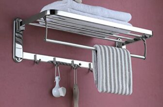Primax Casa 304 Grade Stainless Steel Folding Towel Rack for Bathroom/Towel Stand/Hanger/Bathroom Accessories (24 Inch-Chrome)