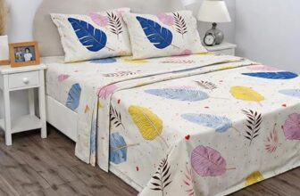 BSB HOME Double Bedsheet 144 TC Microfiber with 2 Pillow Covers | Smooth, Lightweight & Quick-Dry Bed Sheet Set | Comfortable Bedding for Home, Guest Room & Daily Use – Feather Bliss