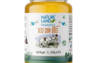 Natureland Organics Premium Cow Ghee 1Ltr – 100% Organic Indian Cow Ghee – Billona Ghee 1ltr