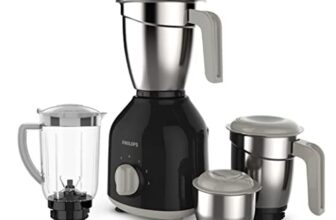 Philips HL7759/00 Mixer Grinder, 750 Watt Turbo Motor, 4 Jars (Black), Quick cool ventilation for longer motor life