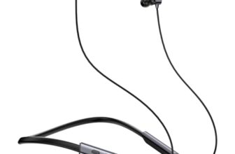 pTron Tangent Eon w/ 50Hrs Playtime, Immersive Sound, HD Mic & AI-ENC Clear Calls, Dual-Device Pairing, Magnetic On/Off Function, BT5.4 Wireless Neckband, Voice Asst., Type-C Charging & IPX5(Obsidian)