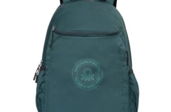 United Colors of Benetton Quirky 19L Laptop Backpack – Dark Green | Stylish & Water-Resistant | Fits 14-inch Laptop Compartment for College, Office & Everyday