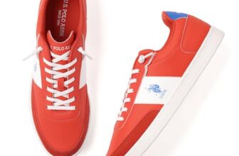 U.S. Polo ASSN. Mens Milton Red Sneakers – (UK8) (UK9) (2FD24873R05)