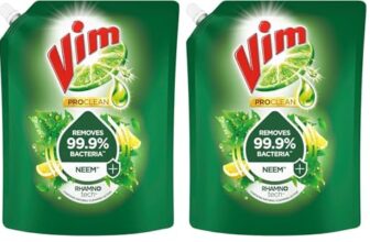 Vim Dishwash Anti Bac Liquid, Neem, 2 Ltr (Pack of 2)