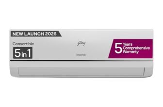 Godrej 1 Ton 3 Star Inverter Split AC with 5-In-1 Convertible Cooling | 5 Years Comprehensive Warranty| AI Powered | Heavy Duty Cooling at 52°C (AC 1T EC HIC 12Y3TH CA, White)