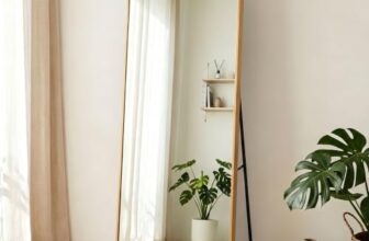 Story@Home Standing Mirror Full Length with Stand | Aesthetic Standing Mirror for Bedroom | Metal Heavy Thick Frame Cheval Mirror Freestanding with Attached Stand – 5.25 feet, Gold