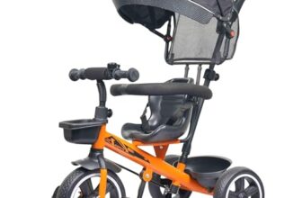 Luusa® Hyper PRO Canopy Plug N Play Tricycle/Baby Tricycle with Parental Control for Age Group 2+ Years Boys/Girls/Carrying Capacity Upto 30-KGS Proudly Made in India (Orange)