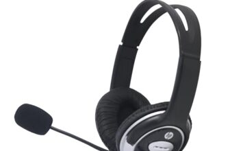HP Wired On Ear Headphones with Mic with 3.5 Mm Drivers, in-Built Noise Cancelling, Foldable and Adjustable for Laptop/Pc/Office/Home/ 1 Year Warranty (B4B09PA)