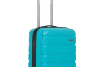 TEAKWOOD LEATHERS Unisex 8 Wheels Trolley Bag, Hard Cabin with Zipper Closure, Adjustable Push Button & Cross Side Strap, Lock System 360 Degree (55 CM, Aqua Green)