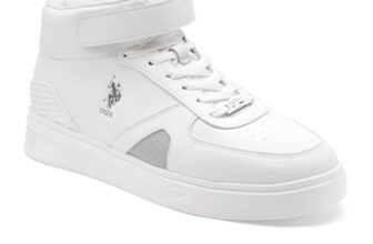 U.S. Polo ASSN. Mens VELINO White Mid Top – (UK9) (UK10) (2FD24884W01)