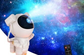 Amazon Basics Astronaut Galaxy Light | Standing Space Man Design | White | ABS+PC+PVC | 7-Color | USB Powered | 10 sq. m Coverage | 11.9 × 11.1 × 22.8 cm