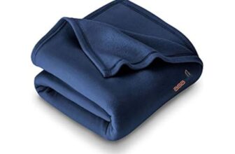 BSB HOME® 300 GSM Special for Heavy Winter Plain Light Weight Polar Fleece Blanket for Double Bed (220×230 cm, Color-Blue)