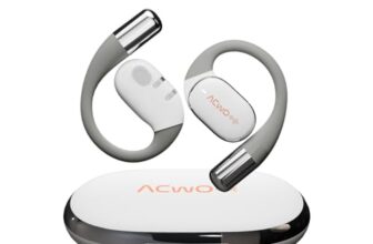 ACwO Dwots Sense OWS Wireless Over Ear Earphones|Situational Awareness|15Mm Titanium Drivers|65 Hours Playback|BT V5.4|Secure Fit|4 Mics with ENC|40Ms Low Latency|Equaliser Modes (Silver White)