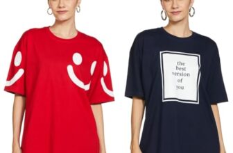 T2F Women’s Regular Fit T-Shirt Pack of 2, Assorted L