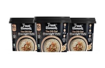 True Elements Overnight Oats The OG Oat 62g Pack of 3 | Classic Creamy Flavour | Ready-to-Eat Breakfast | High Protein & Fibre