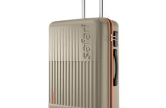 Safari Astra Neo 8 Wheels 66cm Medium Size Check-in Trolley Bag, Hard Case Polycarbonate, 360 Degree Wheeling Luggage for Men & Women, Travel Bag, Suitcase for Travel, Champagne