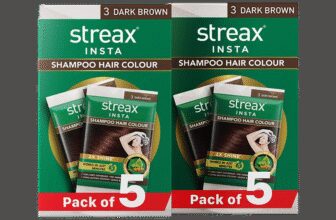 Streax Insta Shampoo Hair Colour for Women and Men, Dark Brown – Pack of 5 Combo Pack(1 Items in the set)