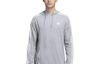 adidas Men’s Cotton Hooded Neck Regular Fit Sweatshirt (It5520_Mgreyh)