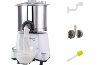 SmartFingers Comfort + Table Top Wet Grinder 230V, 2 Liter, White | Hands-Free Batter Dispenser | Top Wiper, 150W Motor | 5 Years Warranty | AISI 304 Food-Grade SS Cylindrical Drum