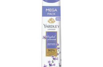 Yardley London English Lavender Refreshing Body Spray| Fresh Floral Scent| 90% Naturally Derived| | Deo Spray| Body Deodorant for Women| 200ml