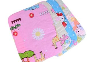 Little Boo Baby’s Soft Cotton Diaper Changing Mat/Sleeping mats/Water Proof Bed Protector with Foam for New Born Baby 58×45 CM -0-6 Months (Pack of 4,Multicolor)