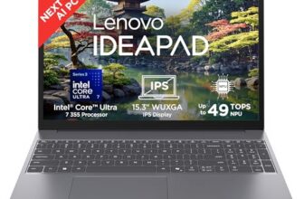 Lenovo IdeaPad Slim 3 Intel Core Ultra 7 355 Next-Gen AI PC (16GB RAM/512GB SSD/15.3″ (38.86cm)/WUXGA IPS/Copilot+ PC/Windows 11/MSO 365 Basic+Office 2024/Backlit Keyboard/Grey/1.6Kg), 83UR009PIN