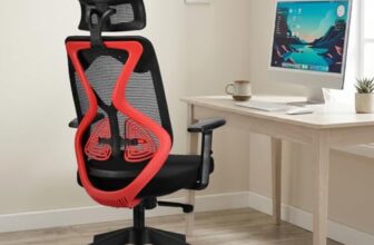 IAFA FURNITURE® Ergolux High Back Ergonomic Office & Study Chair | 3 Year Warranty | Adjustable Height, Tilt Lock, 2D Headrest, Adjustable Arms & Lumbar Support | Nylon Base | DIY | (Red)