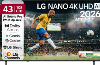 LG 108 cm (43 inch) Ultra HD (4K) LED Smart WebOS TV 2026 Edition with NANO Detail Enhancer, HDR10 Pro, 4K Super Upscaling Alpha7 AI Processor 4K Gen9, Dolby Atmos, AI Sound Pro (9.1.2 ch), Multi AI (Google Gemini & MS Copilot), Linear Flow Design, 60Hz VRR, 5 Years OS upgrade, Secured by LG Shield,