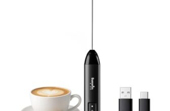 Lifelong Rechargeable Milk Frother and Beater with USB Type-C | Double Spring Whisk Handheld Foam Maker for Coffee, Latte, Cappuccino | 3 Speed Settings | Froths Milk in 20 Seconds |Café-Style at Home