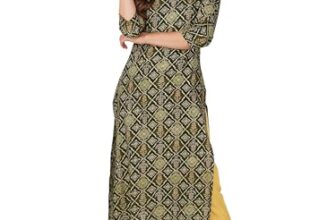 rytras Women’s Foil Printed Straight Kurta(Green,S)
