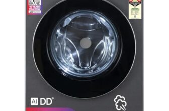 LG 12 Kg, 5 Star, AI DD Technology, Steam+, Wi-Fi, Smart Digital Dial, Fully-Automatic Front Load Washing Machine (FX1412N9K, Reduce allergens & wrinkles, TurboWash 360˚, 2026 Model, Matt Black)