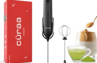 CÜRAA Milk Frother for Coffee | Rechargeable, 3-Speed Electric Frother with Stand | Handheld Coffee Beater for Lattes, Cappuccino & Hot Chocolate | By Chef Sanjyot Keer