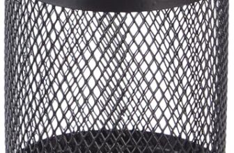 amazon basics Metal Round Mesh Pen Stand & Pencil Holder | Table Desk Organizer for Home, Office | Black