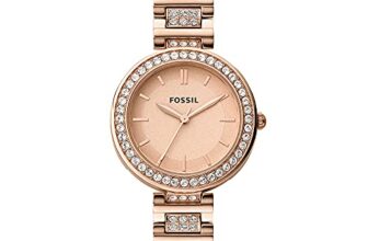 Fossil Stainless Steel Women Karli Rose Gold Dial Analog Watch Bq3181, Rose Gold Band