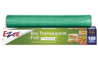 Ezee 100M Cling Film Wrap 12 Inches, Eco Friendly, BPA-Free Food Wrap, Non-Stick, Microwave Safe, Multipurpose Plastic Wrap for Food Storage, Packing, Freezer, Cooking & Serving (Pack of 1)