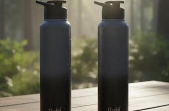 Clazkit Dual Colored Stainless Steel Water Bottle |ISI Certified Leakproof,Durable for School Kids, Fridge, Sports, Gym, Yoga & Office – Easy to Clean & Reusable-1000ml – Set of 2 -Black