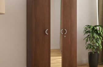 Nilkamal Massif 3 Door Wooden Wardrobe with Mirror for Bedroom | Almirah with 1 Hanging Rod & 8 Shelves | Clothes Cupboard | Engineered Wood | Legno Oak