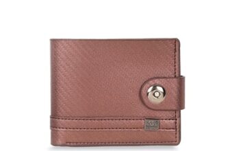 Lavie Sport Richard Bi-Fold Wallet for Men|Flap Button Closure|2 Currency compartments|Holds Upto 4 Credit/ATM Cards|Transparent ID Slot|12 Months Warranty|Box Packaging for Gifting