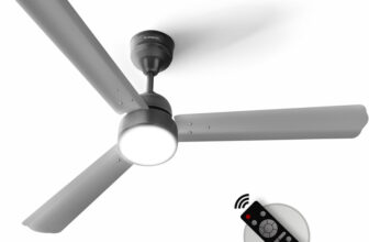 Longway Luminair | BLDC Motor | Remote Control | LED Light | Silent Operation | Premium with 5 Year Warranty BLDC Motor with Remote 1200 mm Ceiling Fan(5 Star | Gray | Pack of 1)