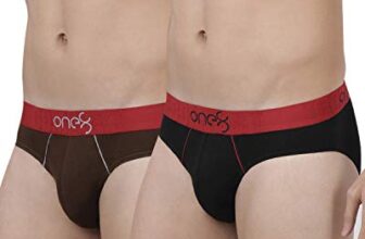 ONE8 by Virat Kohli Men’s Solid Brief (Pack of 2) (102O-BROWN/Brown/Black_x-Large)