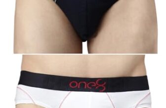 ONE8 by Virat Kohli Men’s Solid Brief (Pack of 2) (103D_White/Mid Blue_x-Large)