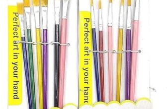 FREEDY Paint Brush Combo 6 Flat or 6 Round, Wood, Nylon A