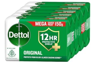 Dettol Original Bathing Soap Bar with 12 HR protective shield (750gm) | Kills 99.99% Germs, 150g (Pack of 5)